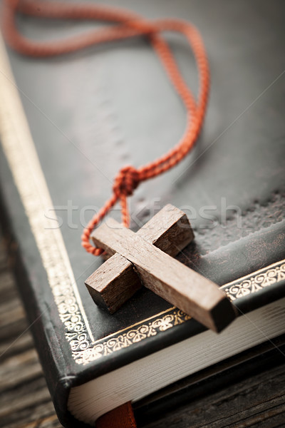 Cross on Bible Stock photo © elenaphoto