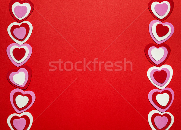 Rot Herzen Grenze romantischen rosa Stock foto © elenaphoto