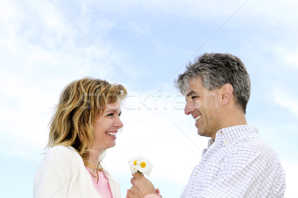 成熟した ロマンチックな カップル 花 瞬間 ストックフォト © elenaphoto