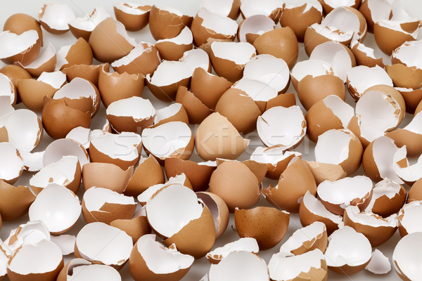壊れた 多くの ブラウン 空っぽ 卵 背景 ストックフォト © elenaphoto