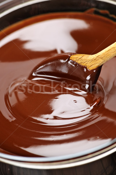 Gesmolten chocolade lepel zachte rijke Stockfoto © elenaphoto