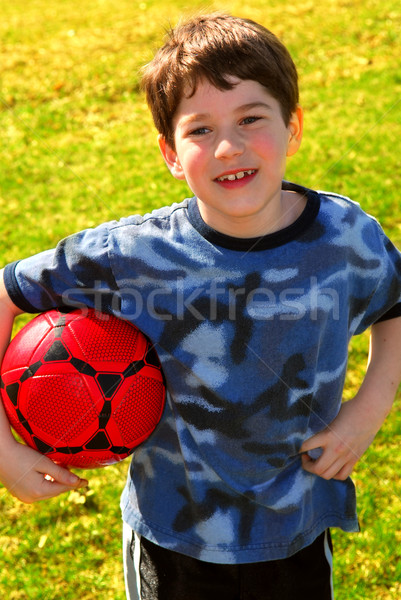 少年 サッカーボール 肖像 小さな かわいい ストックフォト © elenaphoto