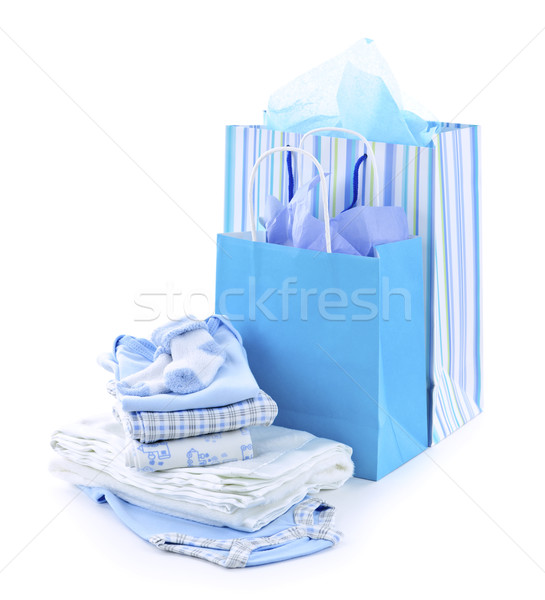 Baba zuhany ajándékok ajándék szatyrok csecsemő Stock fotó © elenaphoto