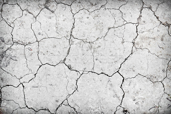 Stock photo: Dry cracked ground during drought