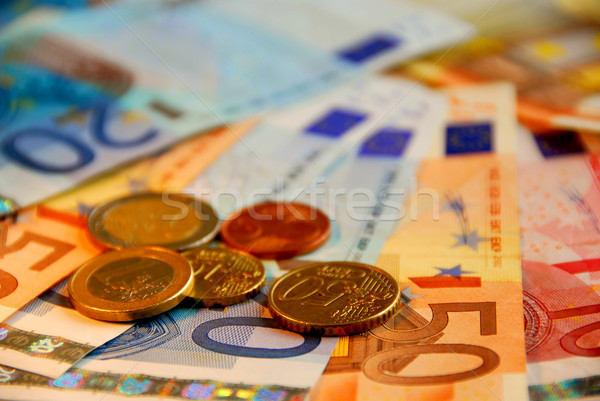 Euros argent pièce peu profond [[stock_photo]] © elenaphoto