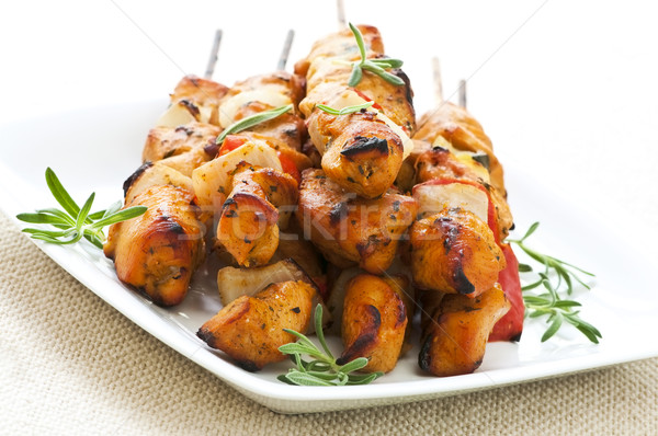 Chicken skewers Stock photo © elenaphoto