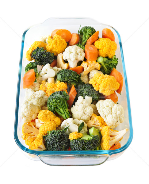 Raw vegetables in baking dish Stock photo © elenaphoto