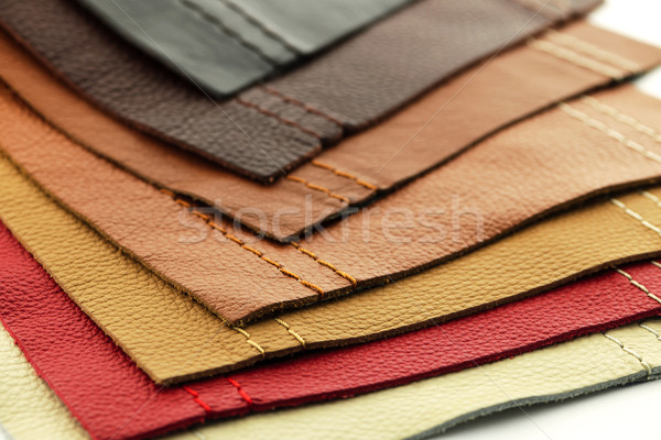 Bőr kárpit minták természetes különböző színek Stock fotó © elenaphoto
