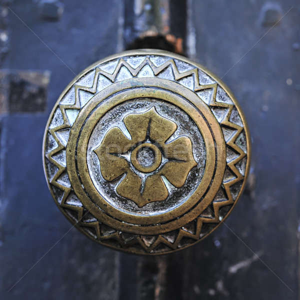 Puerta manejar primer plano metal antiguos Foto stock © elenaphoto