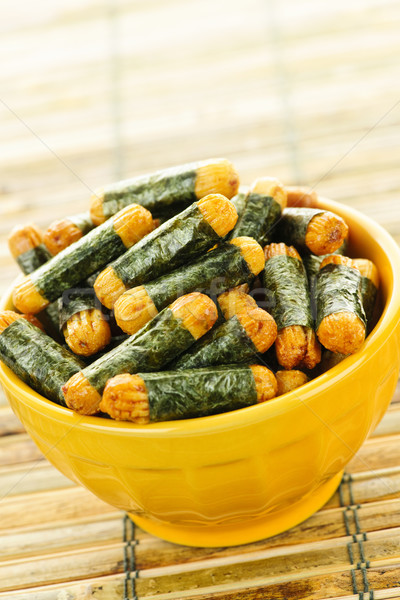 Stock photo: Rice and seaweed crackers Nori Maki