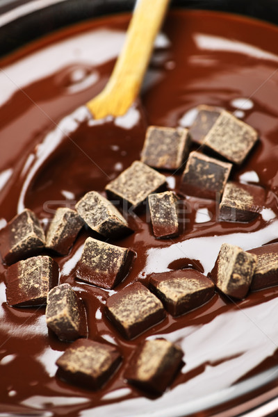 Melting chocolate and spoon Stock photo © elenaphoto