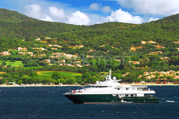 Luxury yacht at the coast of French Riviera Stock photo © elenaphoto