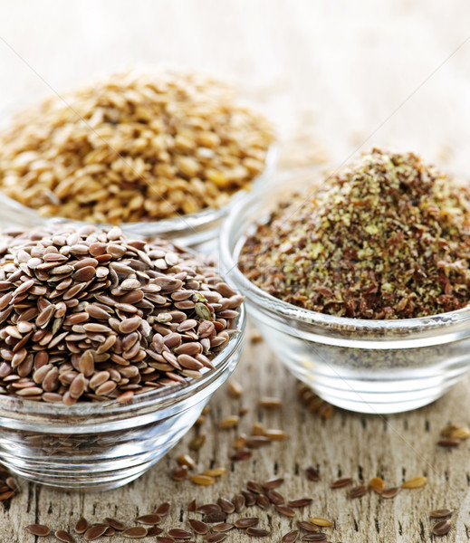 Brown and golden flax seed Stock photo © elenaphoto