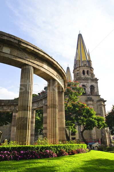 Rotunda of Illustrious Jalisciences and Guadalajara Cathedral in Jalisco, Mexico Stock photo © elenaphoto