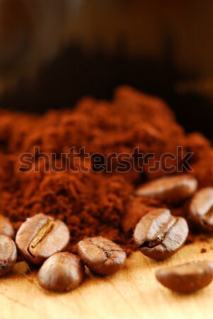 [[stock_photo]]: Grains · de · café · sol · café · macro · image · fond