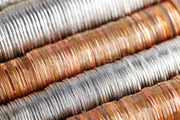 Münze Hintergrund penny Quartal gestapelt Münzen Stock foto © elenaphoto