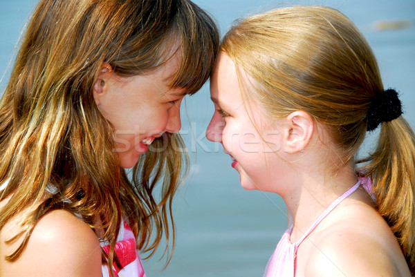 Two girlfriends Stock photo © elenaphoto