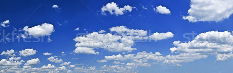Panoramic blue sky with white clouds Stock photo © elenaphoto