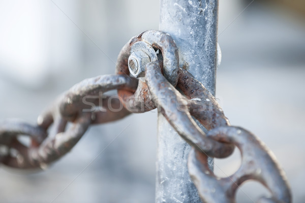 Metal chain railing fragment Stock photo © elenaphoto