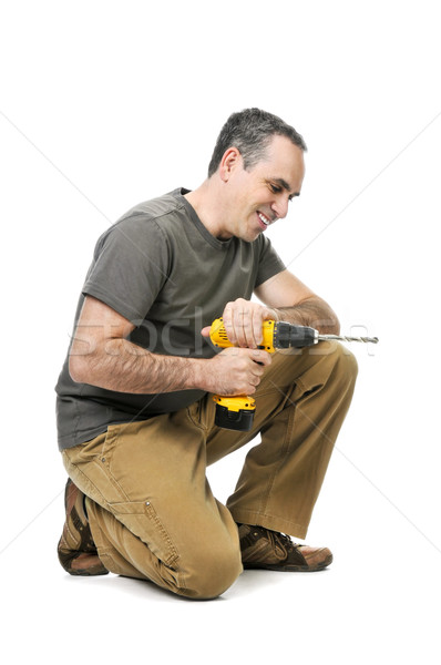 Handyman with a drill Stock photo © elenaphoto