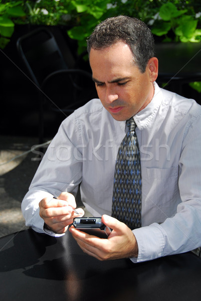 бизнесмен КПК рук стороны лице Сток-фото © elenaphoto