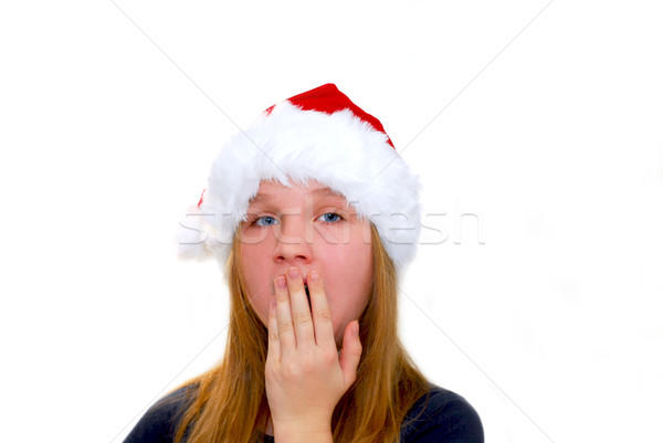 Fille portrait jeune fille chapeau isolé [[stock_photo]] © elenaphoto