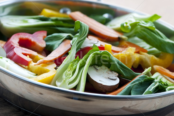 Vegetales setas pimientos zanahorias alimentos Foto stock © elenaphoto