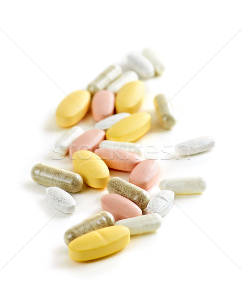 Vitaminler beyaz gıda Stok fotoğraf © elenaphoto