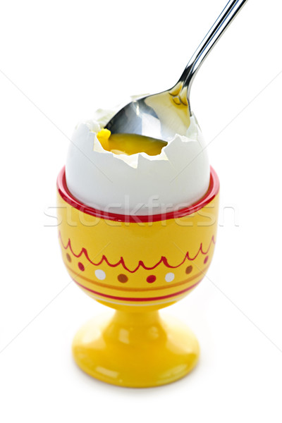 Soft boiled egg in cup Stock photo © elenaphoto
