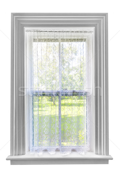Window with lace curtain Stock photo © elenaphoto