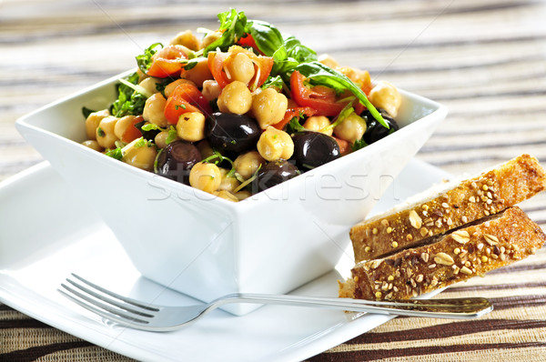 Vegetarian chickpea salad Stock photo © elenaphoto