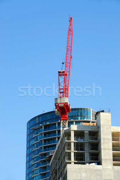 Construção arranha-céu centro da cidade negócio edifício vidro Foto stock © elenaphoto