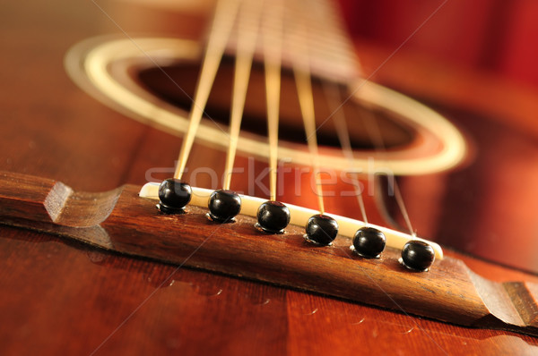Stock photo: Guitar bridge