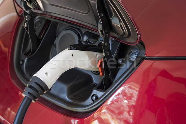 Elektromos autó szint közelkép piros elektromosság elektromos Stock fotó © elenaphoto