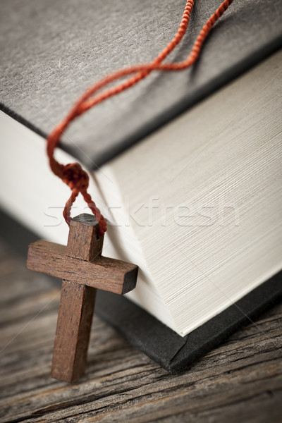 Cross and Bible Stock photo © elenaphoto