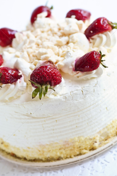 Strawberry meringue cake Stock photo © elenaphoto