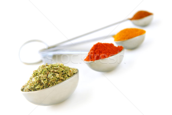 Spices in measuring spoons Stock photo © elenaphoto