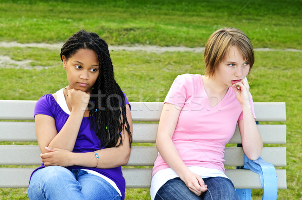 Bored teenage girls Stock photo © elenaphoto