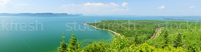 Lac panoramă panoramic peisaj ţărm Imagine de stoc © elenaphoto