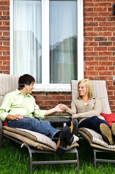 Heureux couple détente maison nouvelle maison [[stock_photo]] © elenaphoto