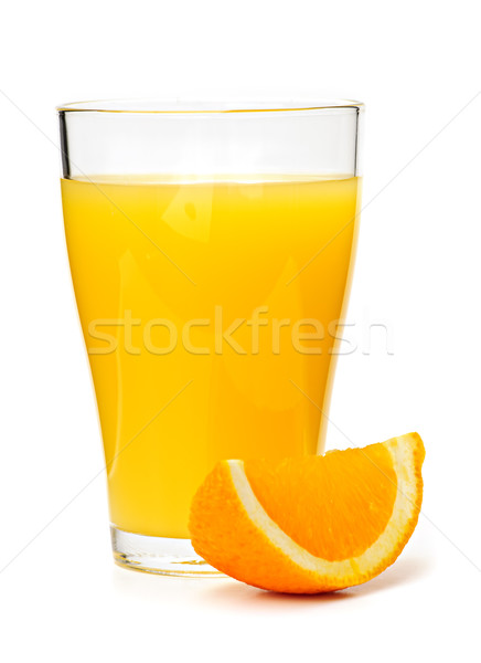 Suco de laranja vidro isolado branco laranja suco Foto stock © elenaphoto