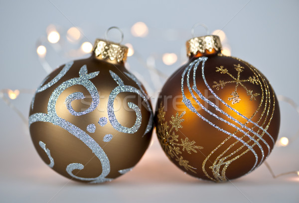 Golden Christmas ornaments Stock photo © elenaphoto