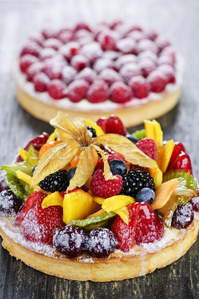 Fruit and berry tarts Stock photo © elenaphoto