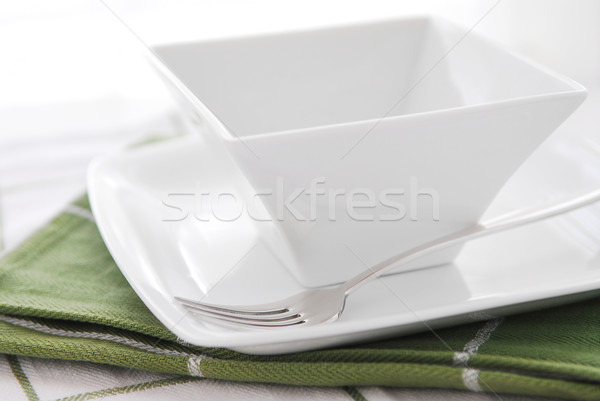 пластина чаши место белый продовольствие дизайна Сток-фото © elenaphoto