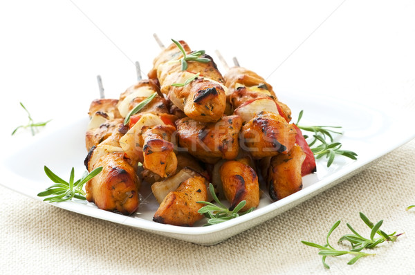 Chicken skewers Stock photo © elenaphoto