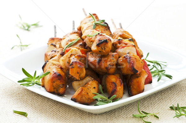 Chicken skewers Stock photo © elenaphoto