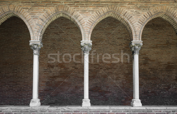 Cloister with arched colonnade Stock photo © elenaphoto