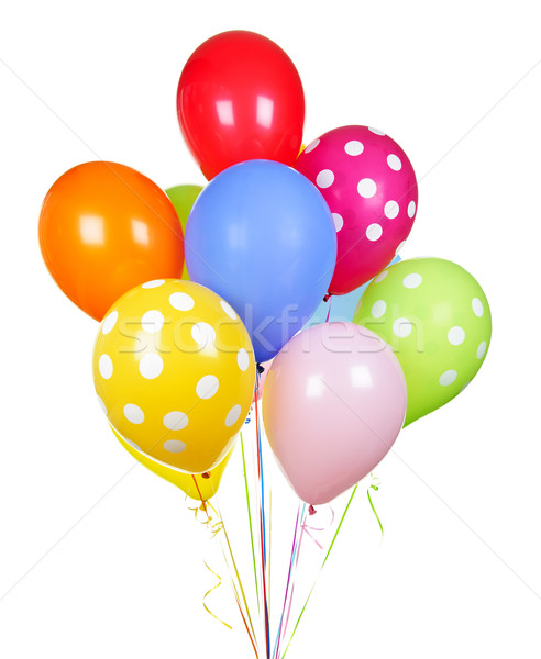 Coloré ballons blanche hélium isolé fond [[stock_photo]] © elenaphoto