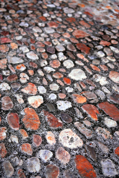 Kopfsteinpflaster abstrakten alten mittelalterlichen Pflaster Straße Stock foto © elenaphoto