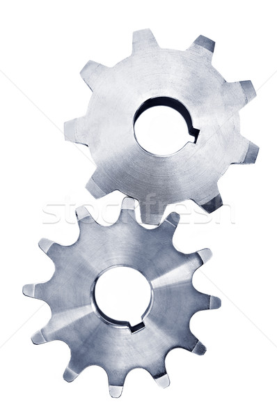 商業照片: 齒輪 · 產業 · 金屬 · 孤立 · 白 · 技術